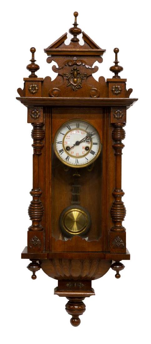 CONTINENTAL REGULATOR MAHOGANY WALL CLOCK (1 of 3)