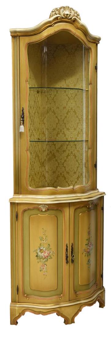 ITALIAN LOUIS XV STYLE PAINTED CORNER CABINET (1 of 2)