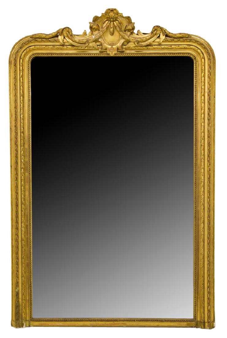FRENCH ANTIQUE LOUIS XV GOLD LEAF MIRROR (1 of 3)