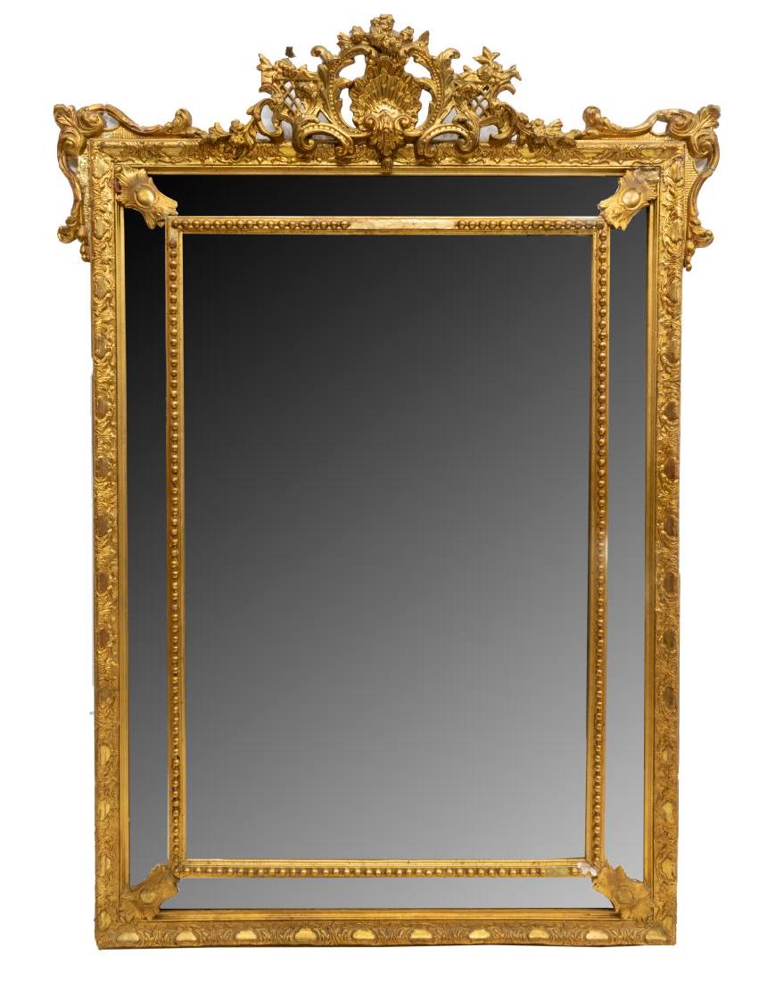 ITALIAN LOUIS XVI STYLE GILDED WALL MIRROR (1 of 3)