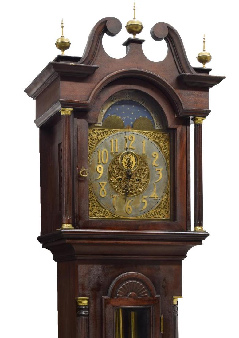 WATERBURY CLOCK CO. MOON DIAL TALL CASE CLOCK (1 of 5)