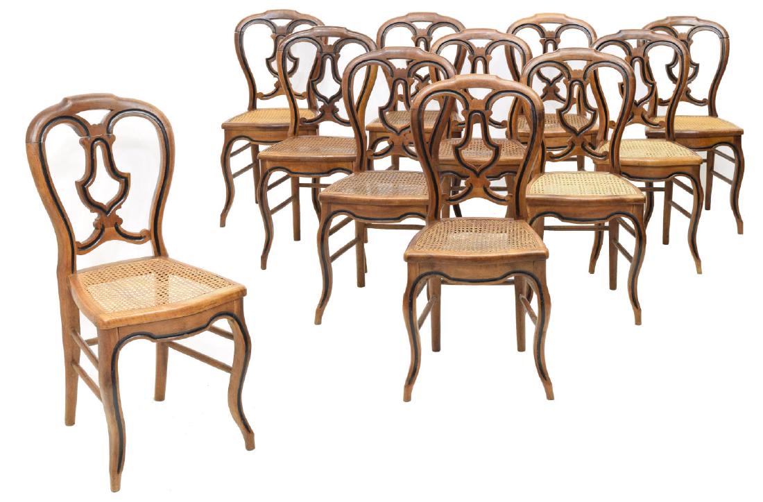 (11) LOUIS PHILLIPE EBONIZED CANE SIDE CHAIRS (1 of 2)