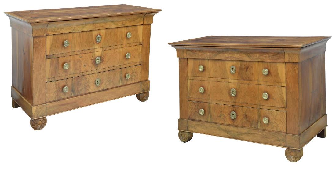 (2) LOUIS PHILLIPE PERIOD FIGURED WALNUT COMMODES (1 of 4)