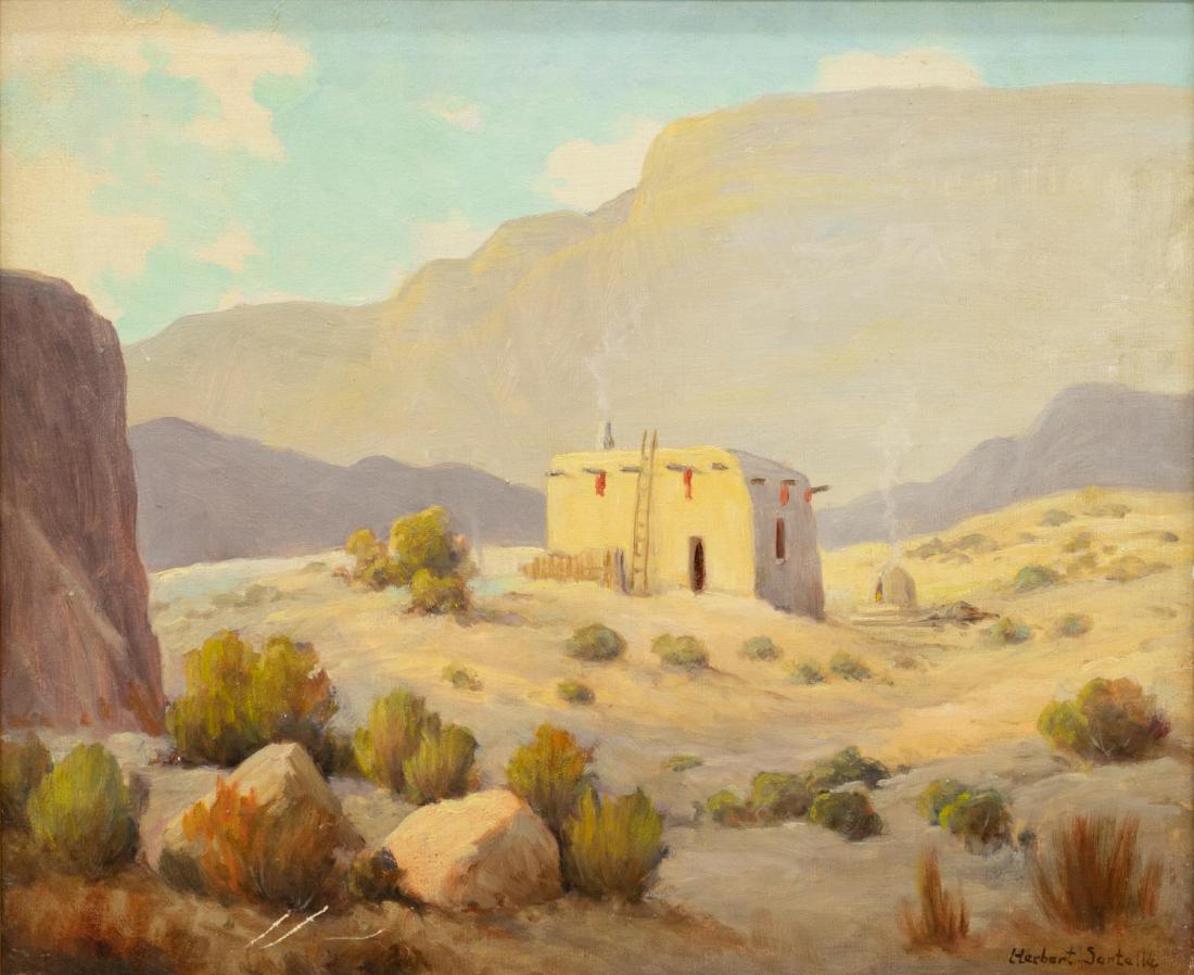 HERBERT SARTELLE (D.1955) OIL ON CANVAS PAINTING (1 of 4)