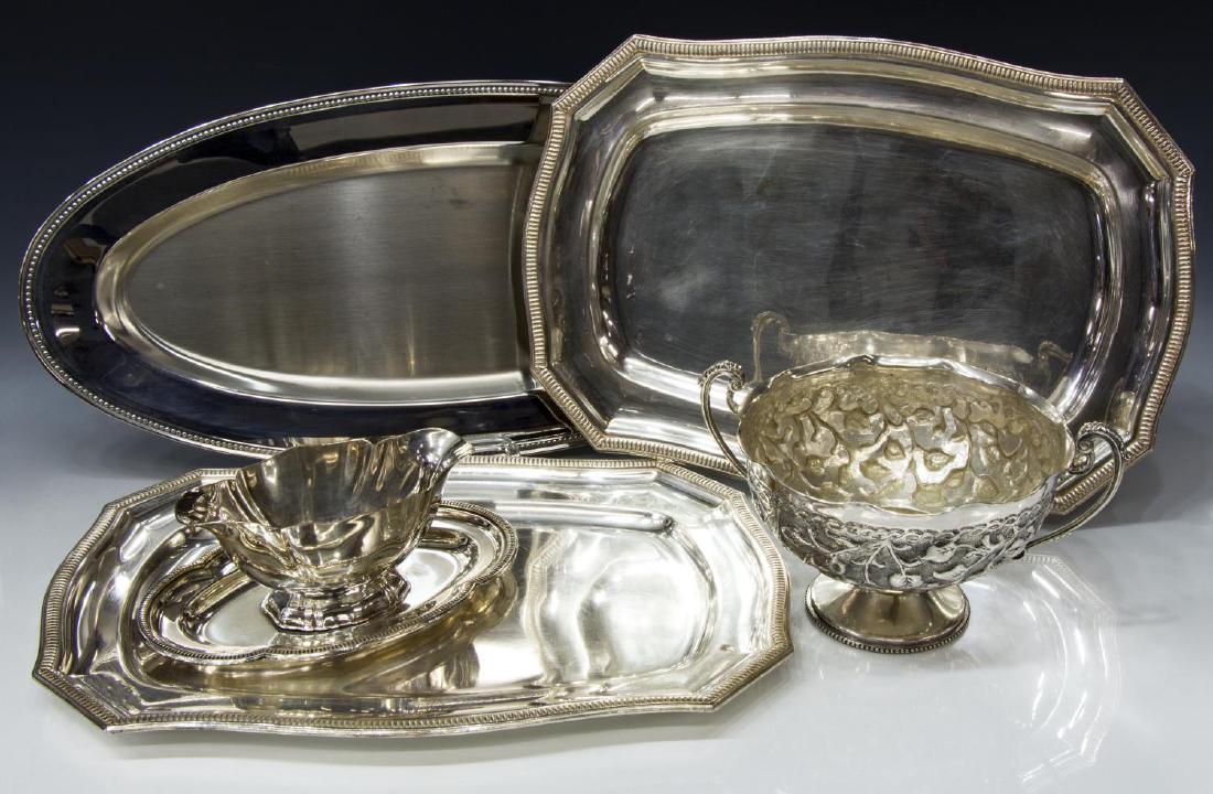 (5) COLLECTION OF SILVERPLATE SERVING PIECES (1 of 4)