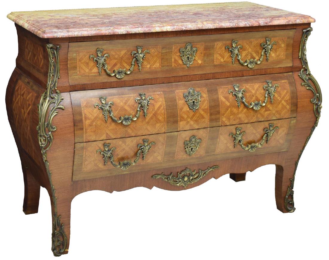 FRENCH LOUIS XV STYLE MAHOGANY COMMODE (1 of 4)