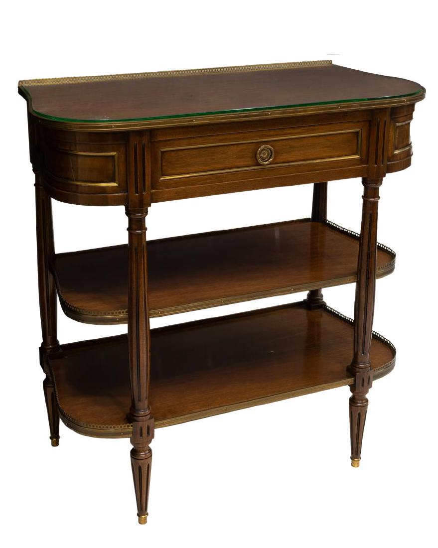 LOUIS XVI STYLE GILT METAL MAHOGANY SERVICE TABLE (1 of 2)