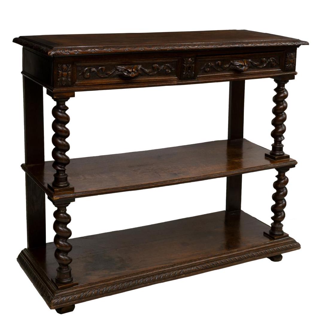HENRI III STYLE OAK SERVER WITH FOLD UP TOP (1 of 3)