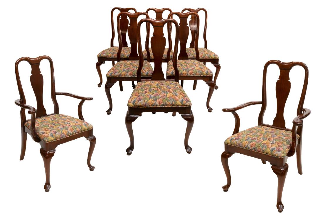 (8) HICKORY QUEEN ANNE STYLE MAHOGANY DINING CHAIR (1 of 2)