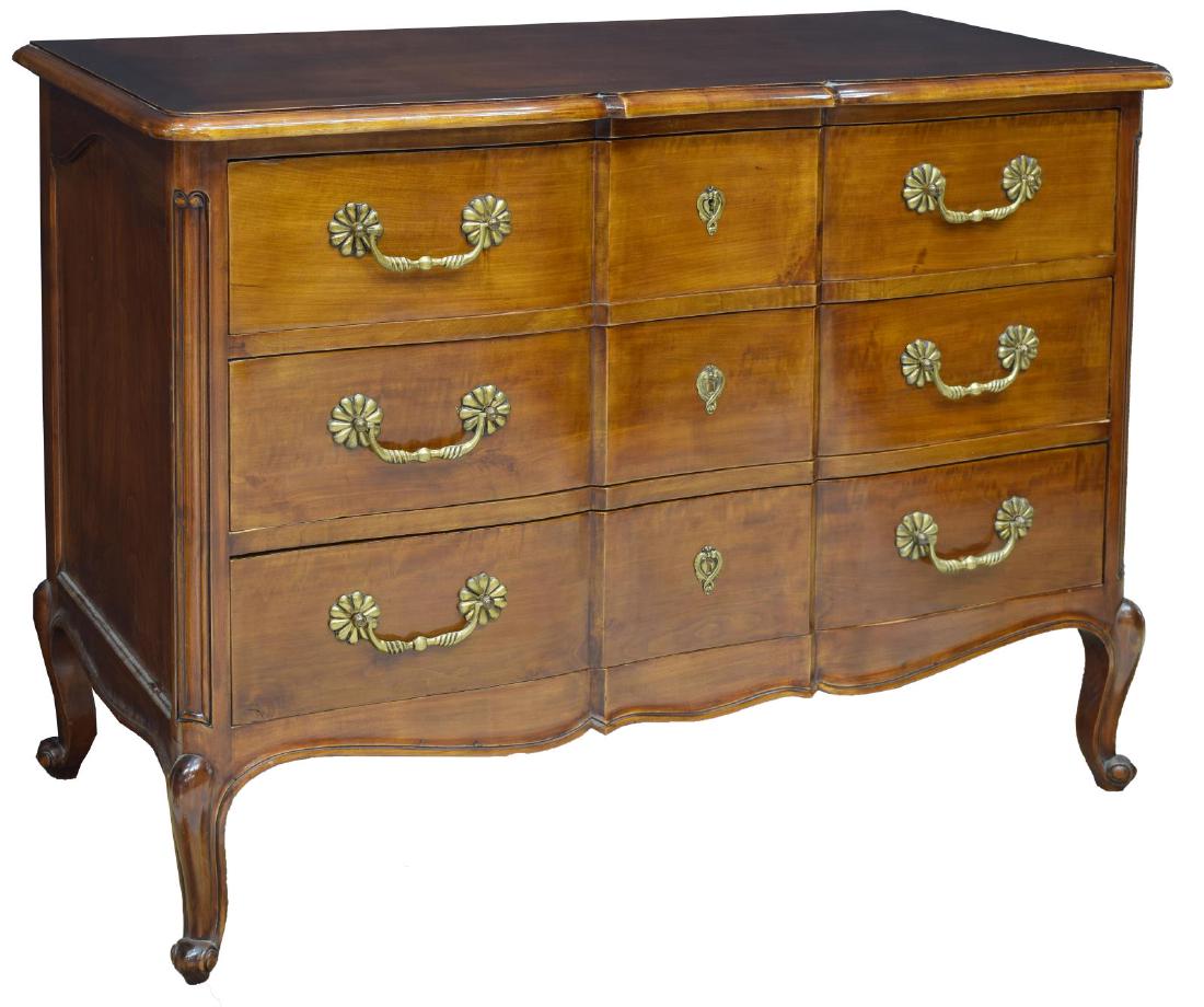 FRENCH LOUIS XV STYLE THREE DRAWER COMMODE (1 of 4)