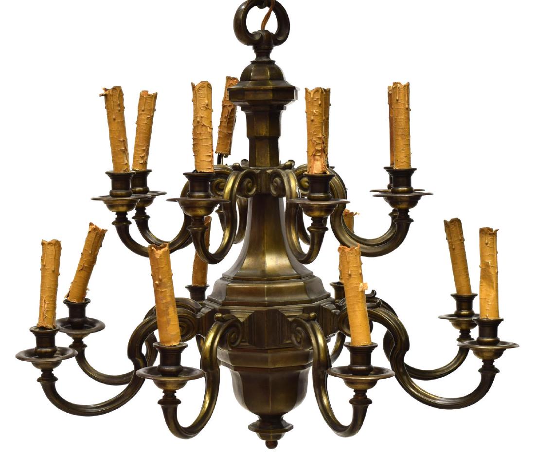 EMPIRE STYLE GILT METAL 16-LIGHT CHANDELIER (1 of 2)