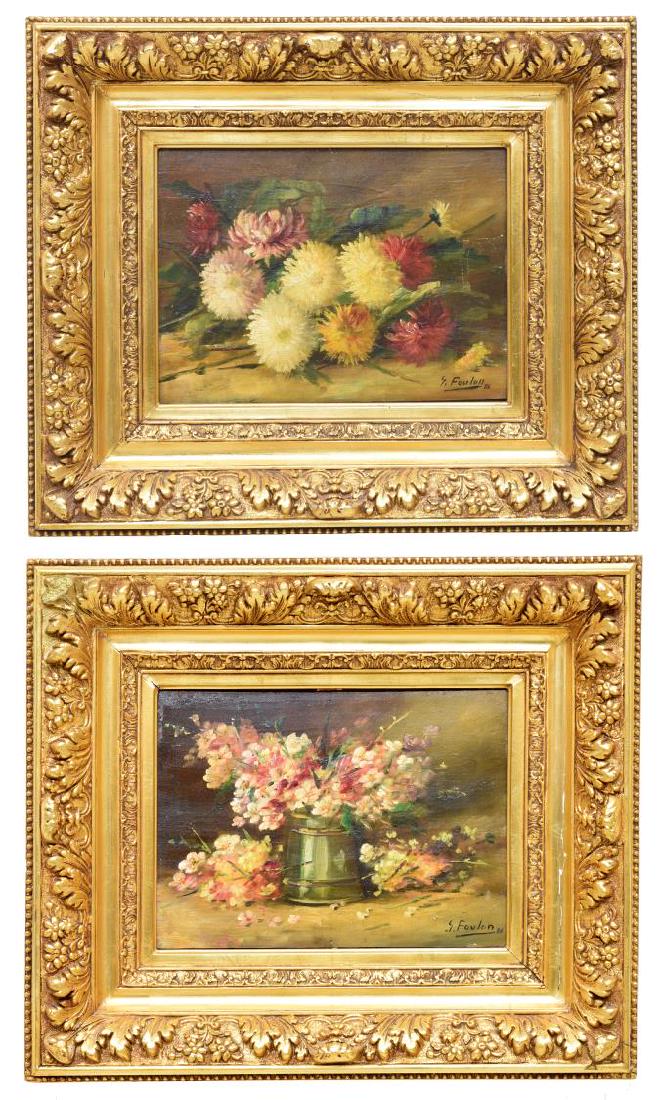 (2) OIL ON PANEL STILL LIFE PAINTINGS, FOULON (1 of 4)