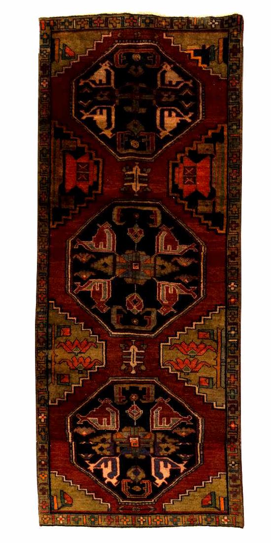 HAND-TIED PERSIAN KAZAK WOOL RUNNER, 8'5" X 3'2" (1 of 2)