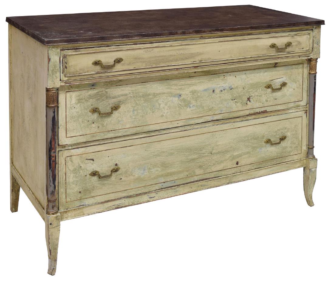 VINTAGE FRENCH STYLE PAINTED THREE DRAWER COMMODE (1 of 2)