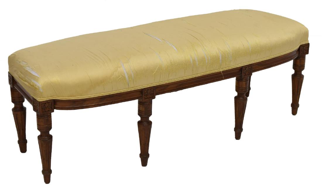 LOUIS XVI STYLE UPHOLSTERED LONG BENCH (1 of 2)