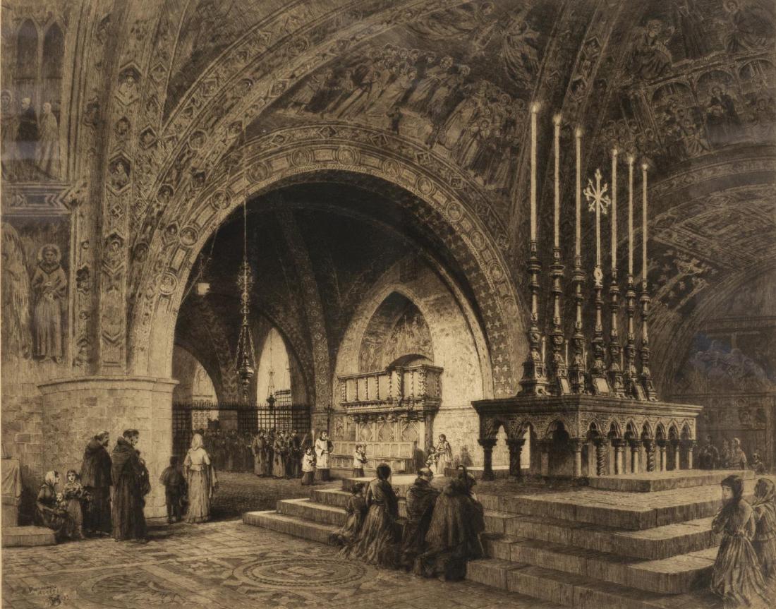 AXEL HAIG (D.1921) SIGNED ETCHING FRANCIS, ASSISI (1 of 4)