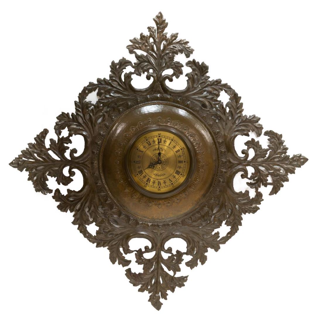 PIERCED & HAMMERED COPPER SMITHS 8-DAY WALL CLOCK (1 of 2)