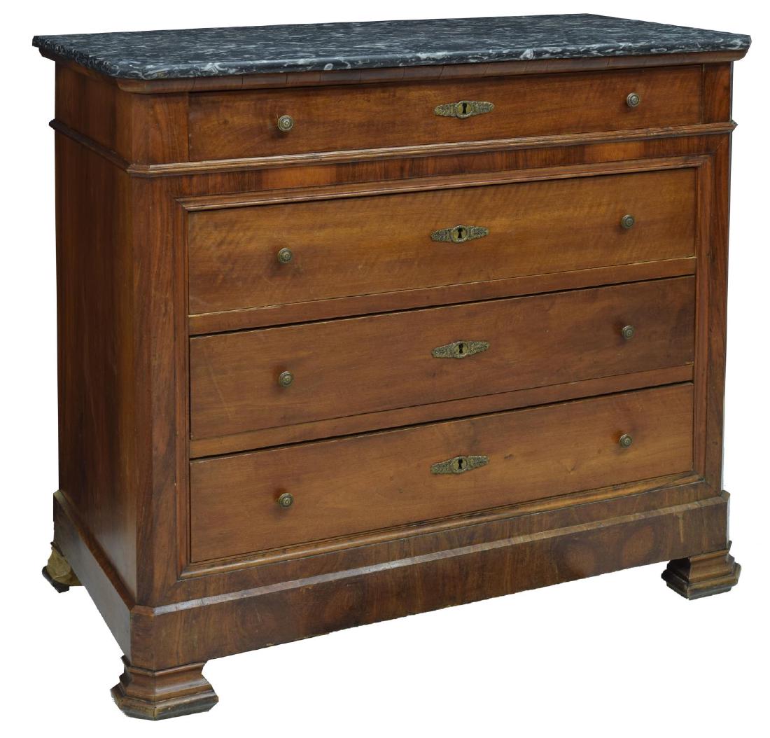FRENCH LOUIS PHILIPPE MARBLE TOP COMMODE (1 of 2)