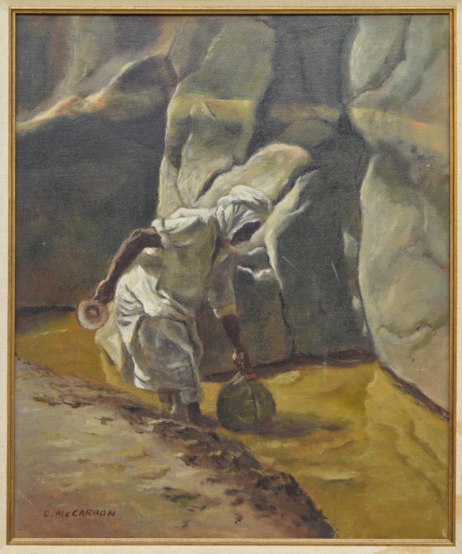 FRAMED ORIENTALIST OIL PAINTING SIGNED R. MCCARRON (1 of 4)