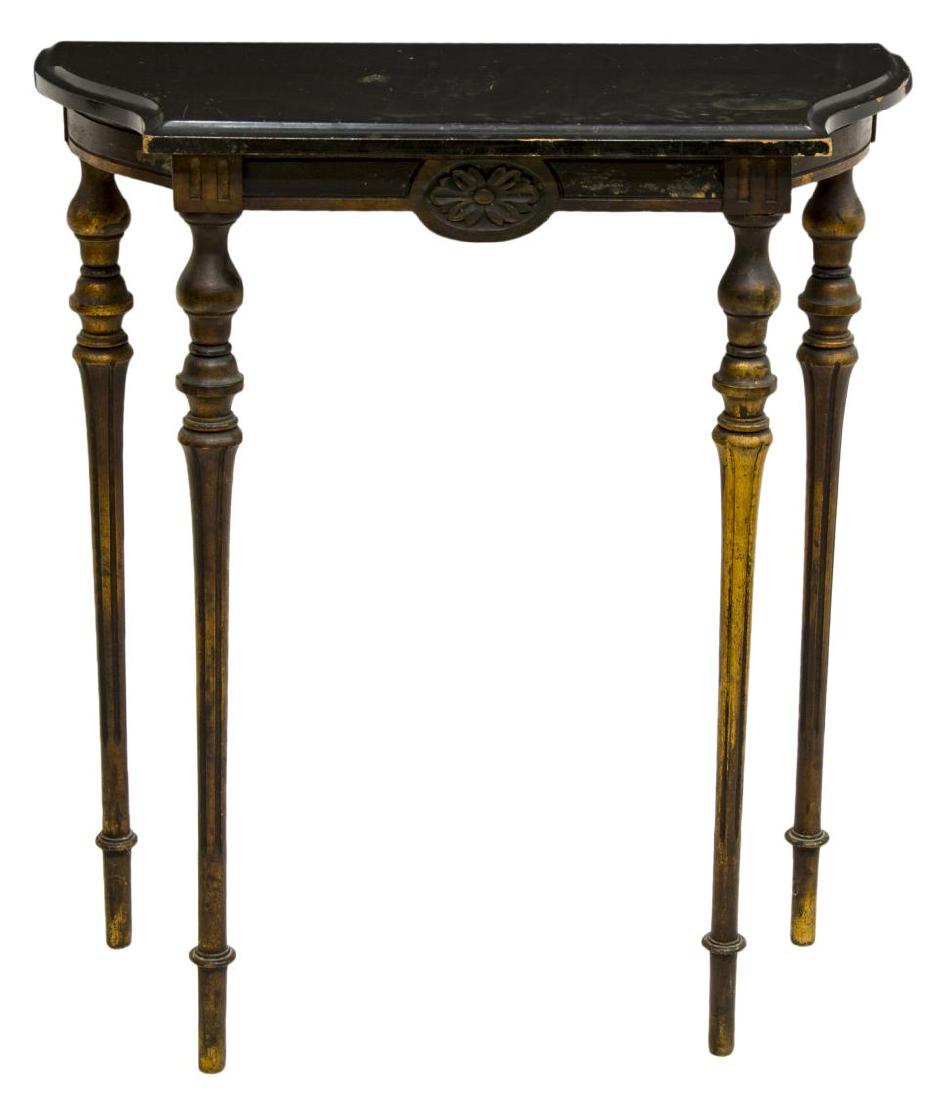DIMINUTIVE PARCEL GILT EBONIZED CONSOLE TABLE (1 of 1)