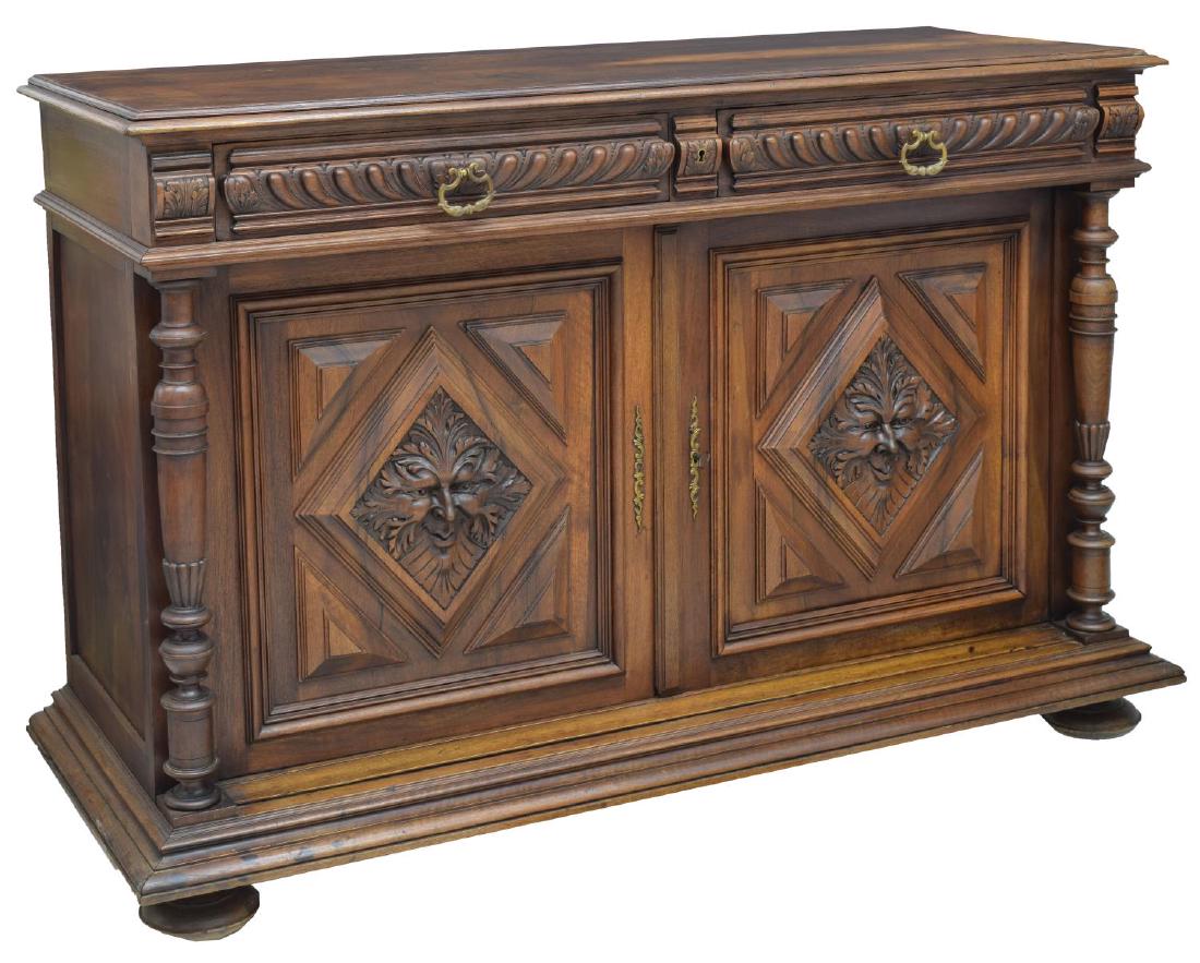 HENRI II STYLE FIGURAL & FOLIATE CARVED SERVER (1 of 5)