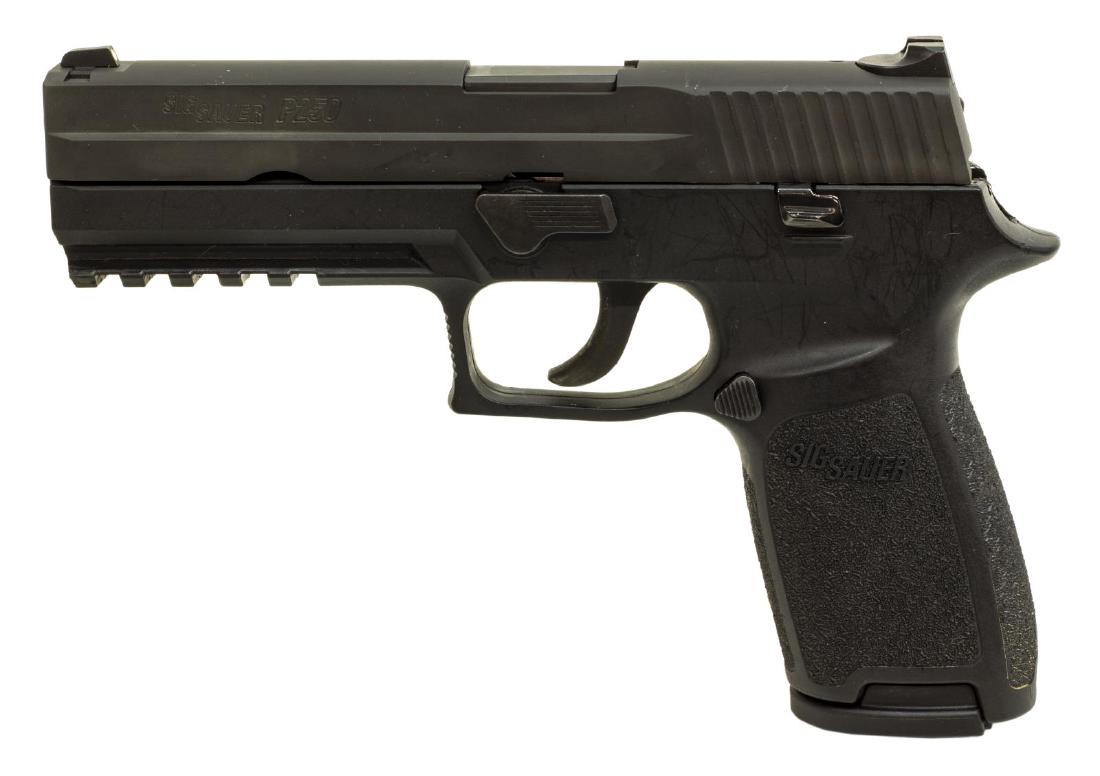 SIG SAUER MODEL P250 PISTOL, 9MM: Sig Sauer Model P250 pistol, 9mm caliber, double action, 17 round magazine, 4.7" barrel, SN EAK120XXX Note: Barrel appears as not fired. *REQUIRES FFL TRANSFER* Start Price: $300.00