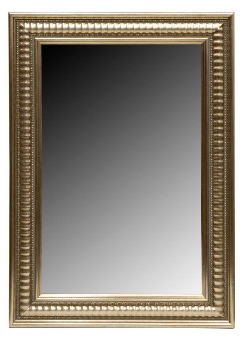 NEW UTTERMOST COMPANY 'BENNING' MIRROR: New Uttermost Company "Benning" mirror, silver leaf finish with champagne highlights, light grey glaze, beveled mirror plate, approx 35"h, 25"w, 16 lbs, SKU: 14236 *Provenance: Liquidation of recently