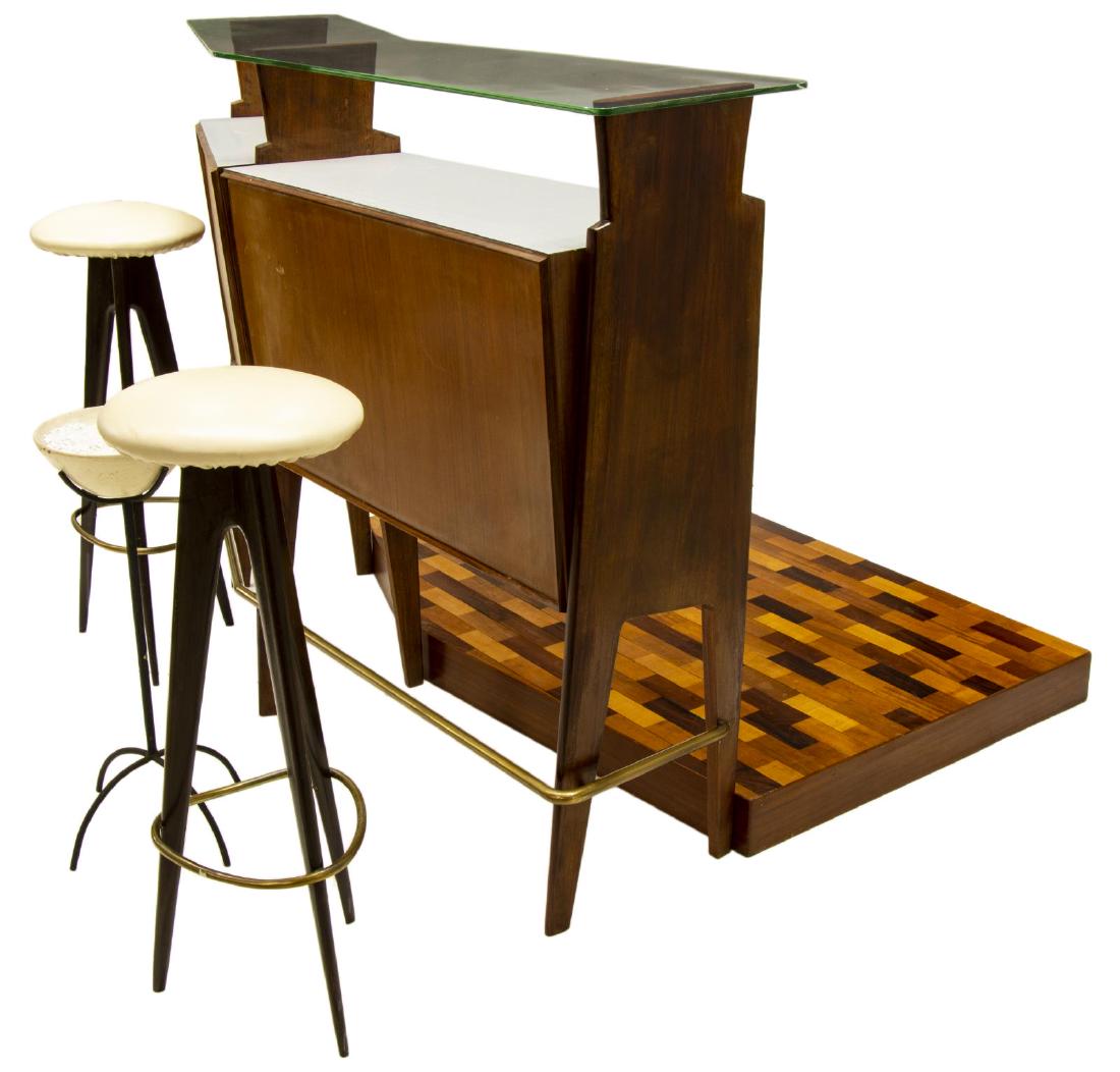 (5) ITALIAN MID-CENTURY MODERN ROSEWOOD BAR SUITE (1 of 3)