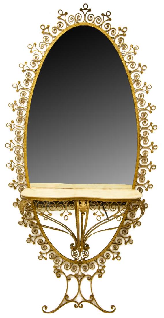 PIER LUIGI COLLI MID-CENTURY GILT IRON CONSOLE (1 of 2)