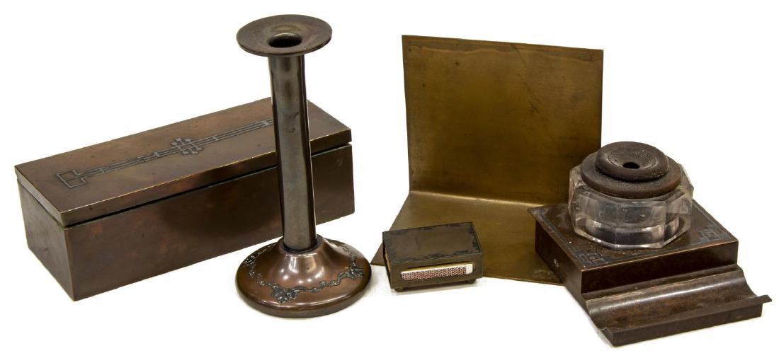 (5) HEINTZ ART METAL SHOP BRONZE DESK ACCESSORIES (1 of 7)
