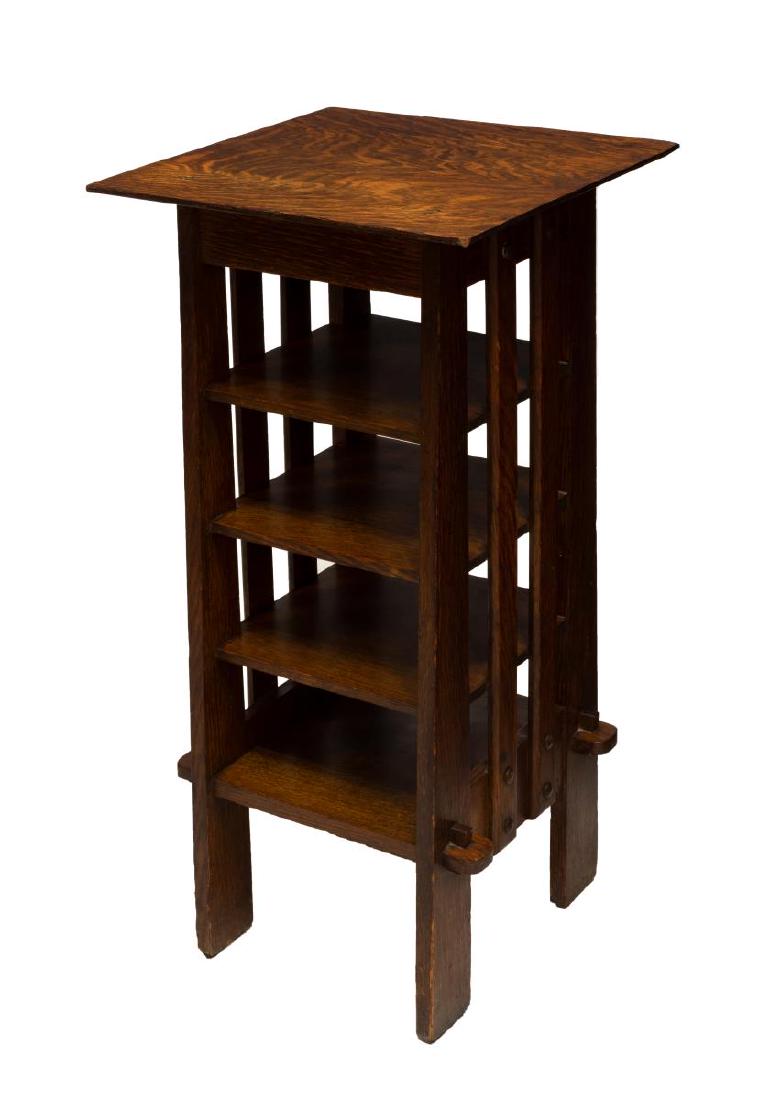 MICHIGAN CHAIR CO. (ATTRIB.) OAK MAGAZINE STAND (1 of 3)