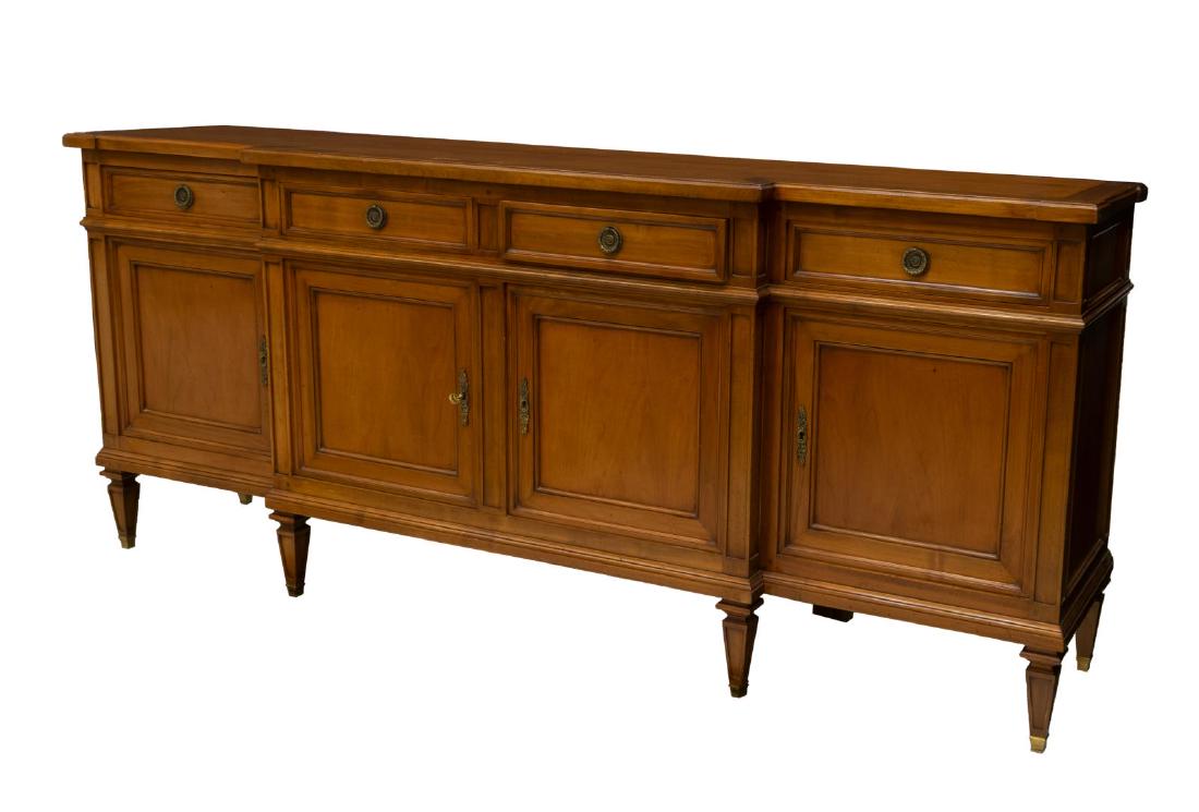 LOUIS XVI STYLE FRUITWOOD BREAKFRONT SIDEBOARD (1 of 2)