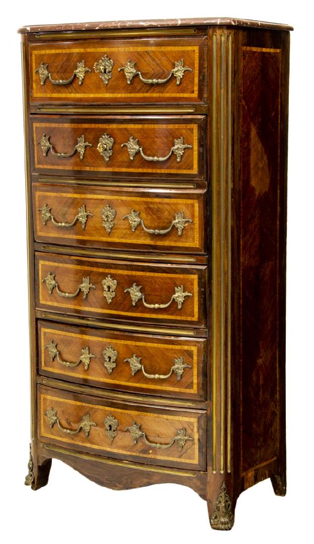 FRENCH REGENCY STYLE MARBLE & ROSEWOOD SECRETARY (1 of 4)
