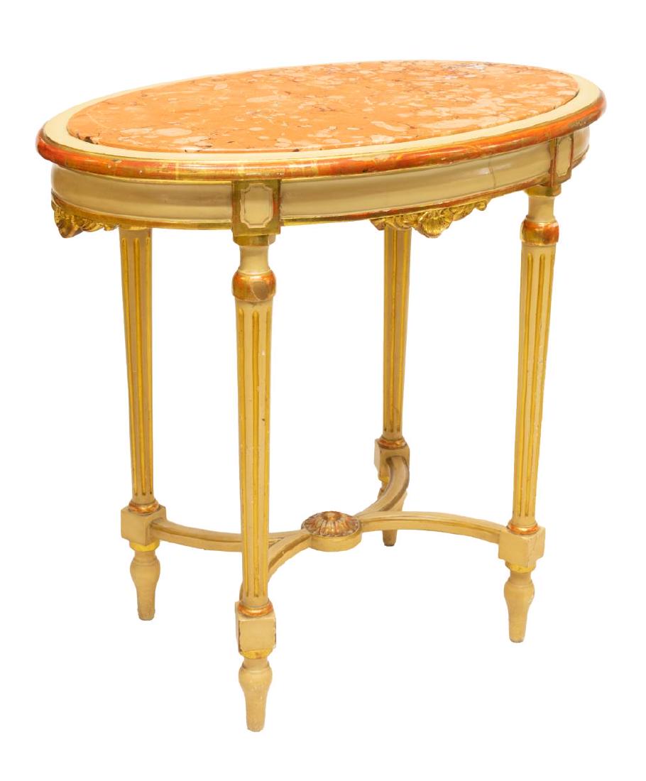 LOUIS XVI STYLE PARCEL GILT MARBLE CENTER TABLE (1 of 2)