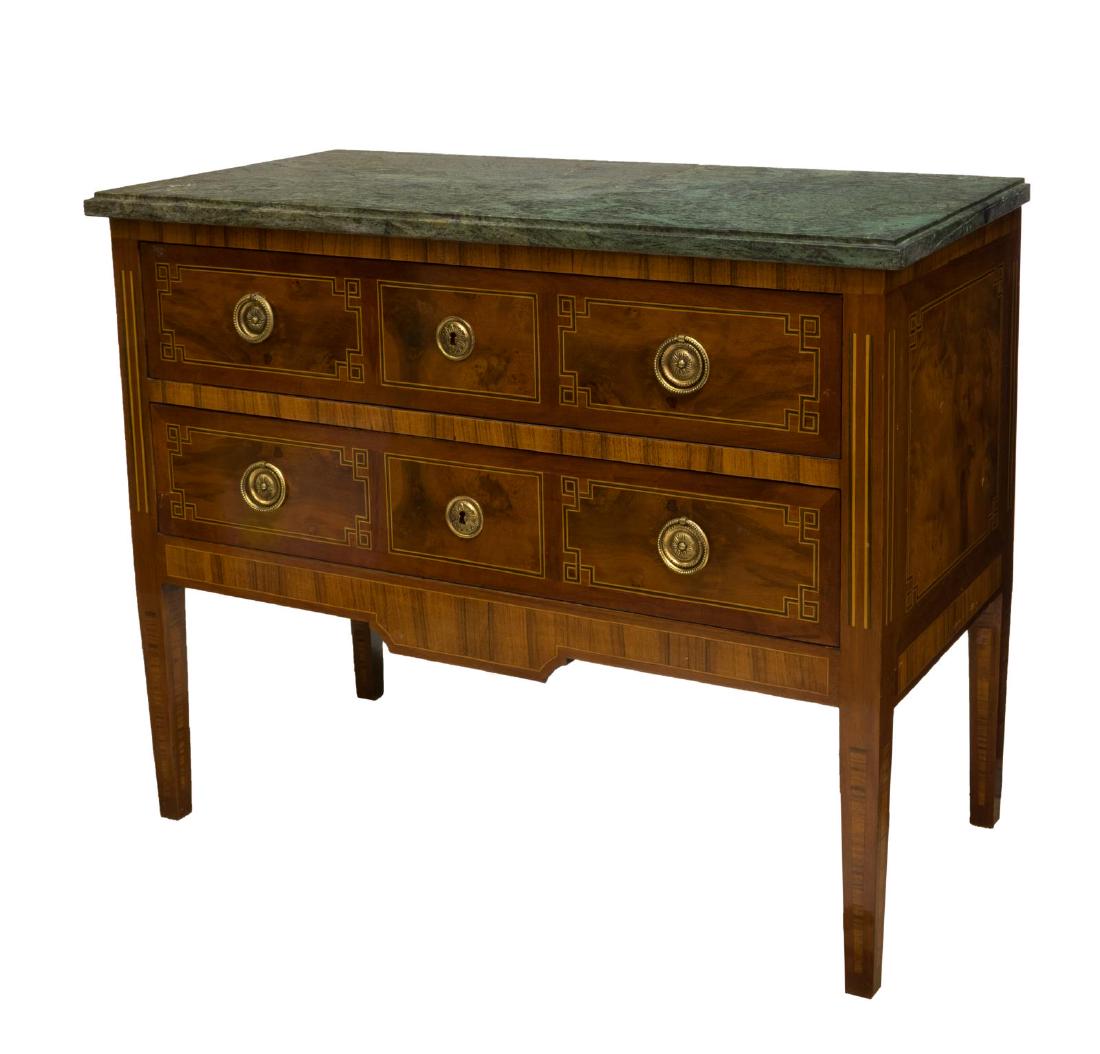 FRENCH LOUIS XVI MARBLE TOP COMMODE (1 of 4)