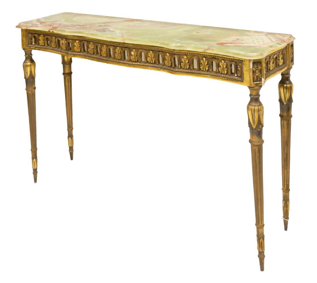 LOUIS XVI STYLE GILTWOOD & ONYX CONSOLE TABLE (1 of 2)