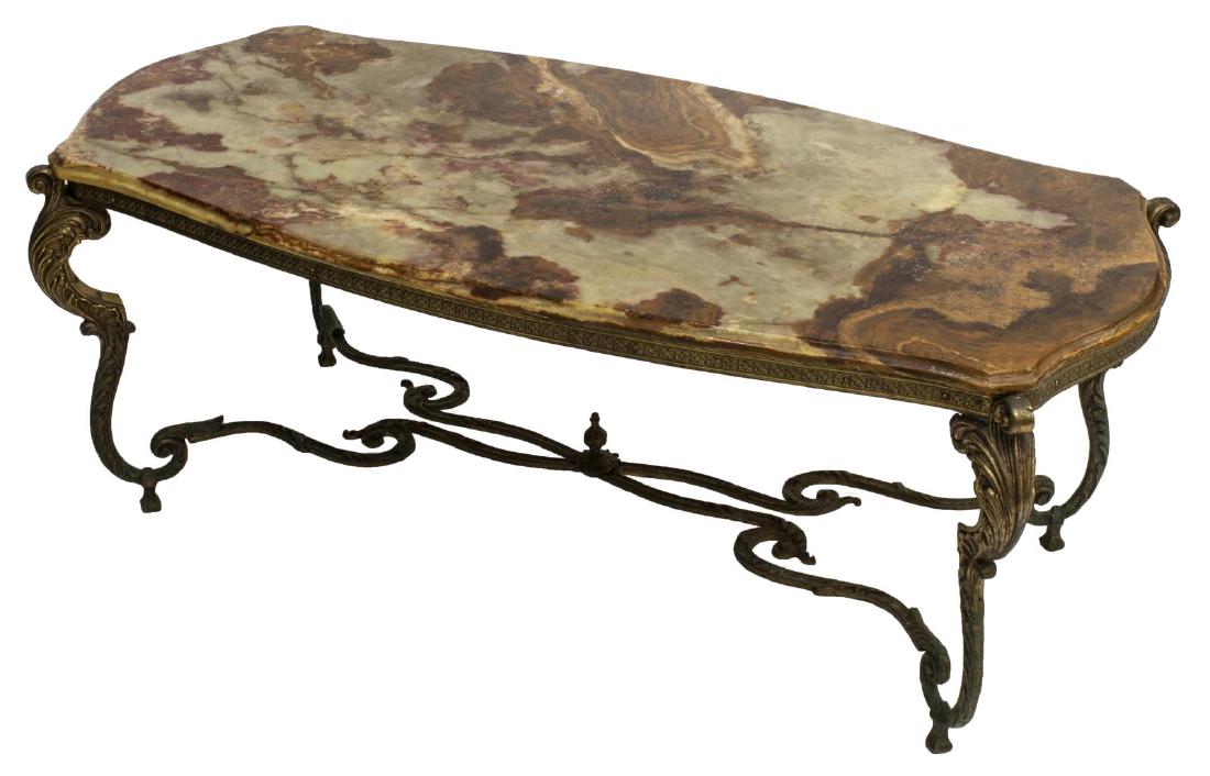 FRENCH LOUIS XV STYLE ONYX TOP COFFEE TABLE (1 of 2)