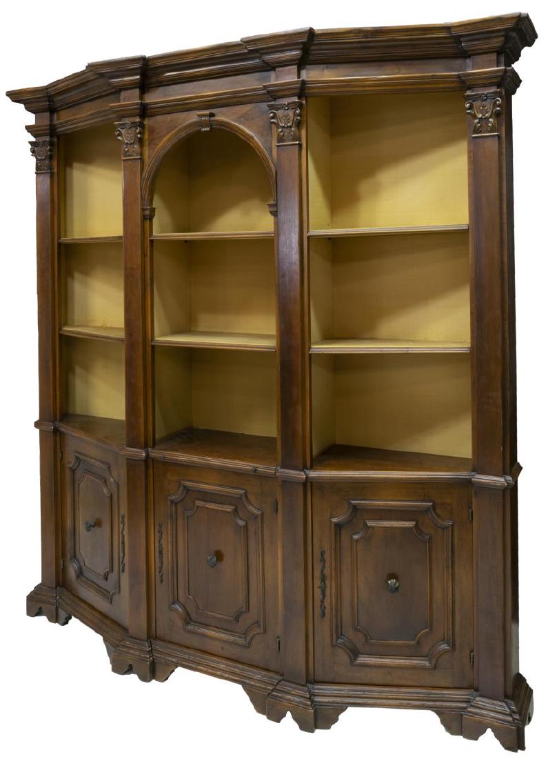 ITALIAN CORINTHIAN PILASTER WALNUT BOOKCASE (1 of 2)