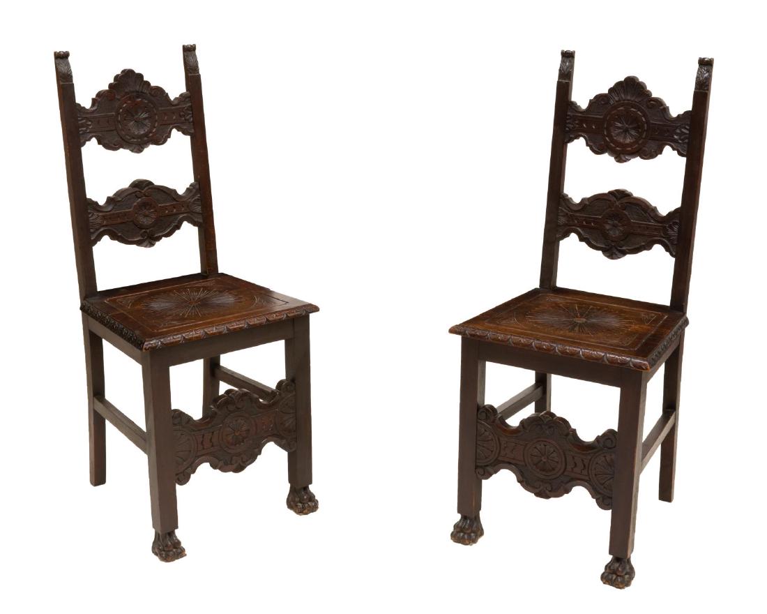 (PAIR) ITALIAN RENAISSANCE REVIVAL CARVED CHAIRS (1 of 2)