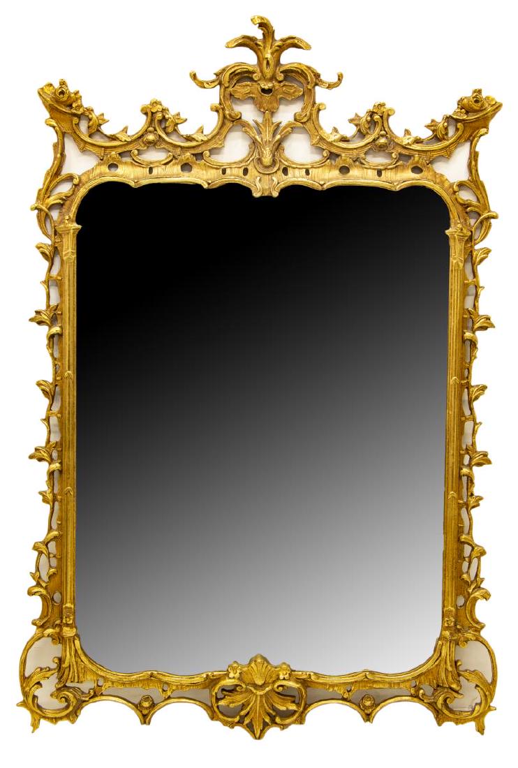 LOUIS XV STYLE GILT FRAMED BEVELED WALL MIRROR (1 of 2)