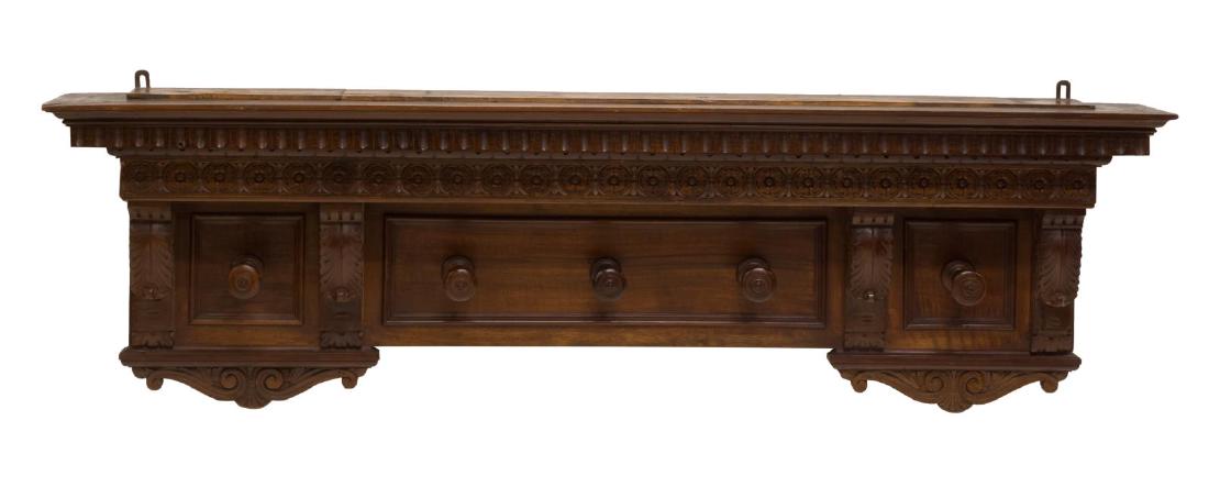 ITALIAN RENAISSANCE REVIVAL CARVED WALNUT HAT RACK (1 of 3)