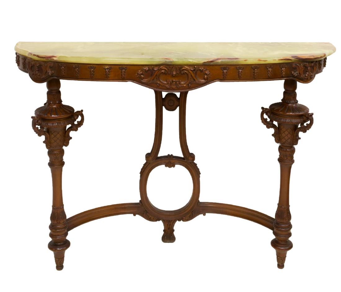 ITALIAN BAROQUE STYLE ONYX CONSOLE TABLE (1 of 2)