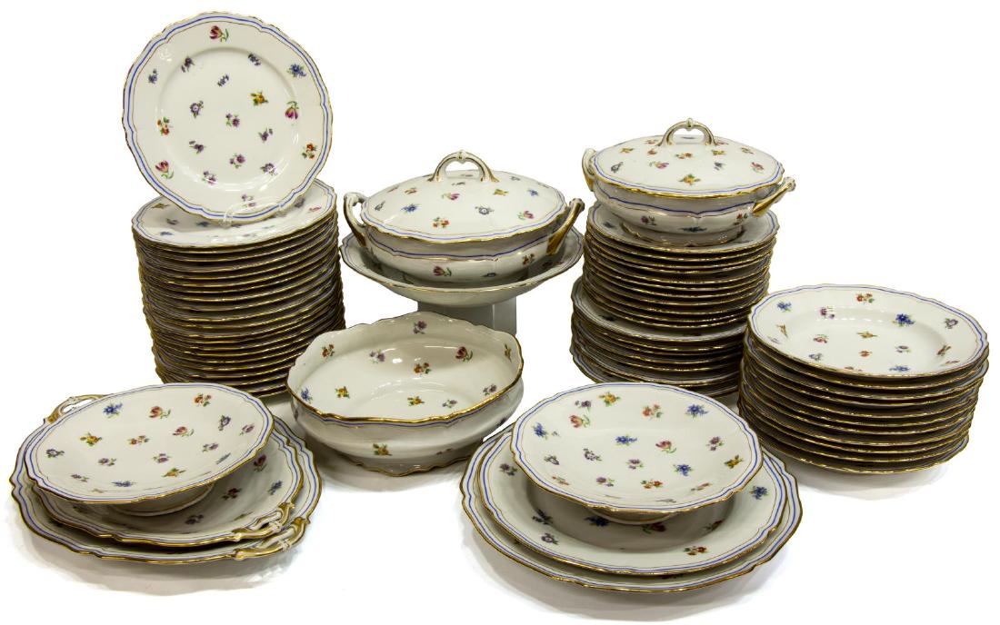 (63) FRENCH LIMOGES PORCELAIN DINNER SERVICE (1 of 6)