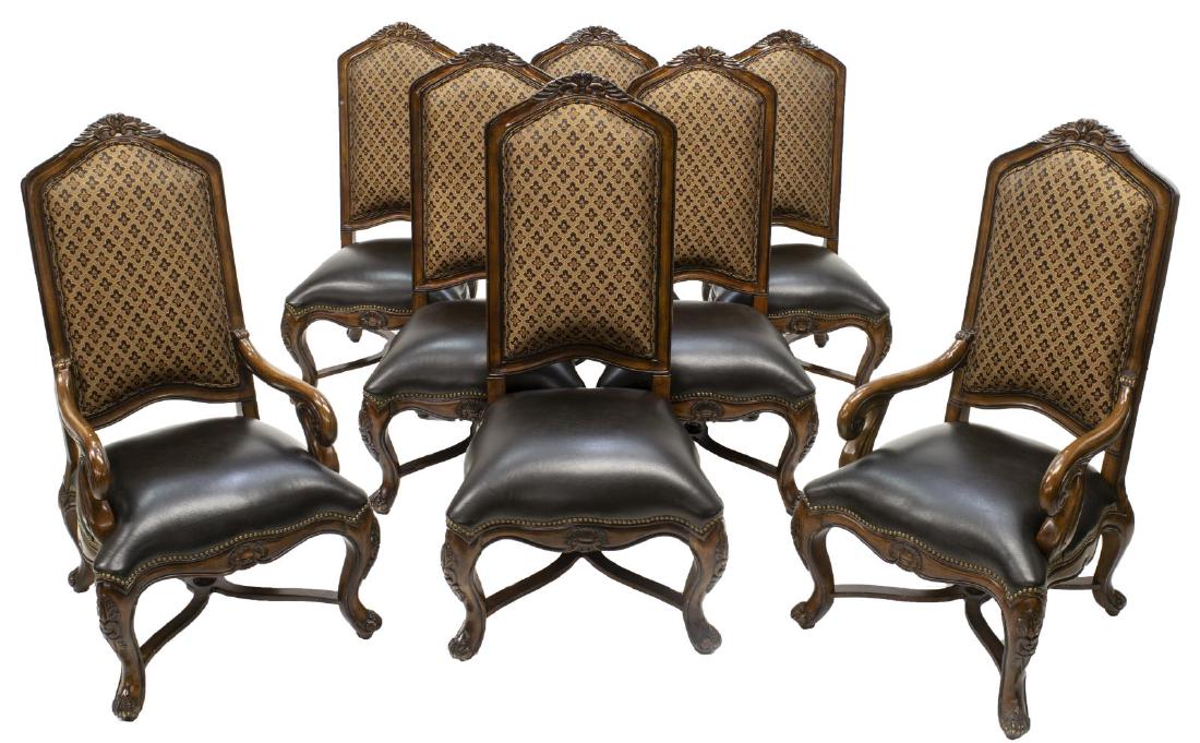 (8) HIGHBACK LEATHER SEAT DINING CHAIRS (1 of 2)