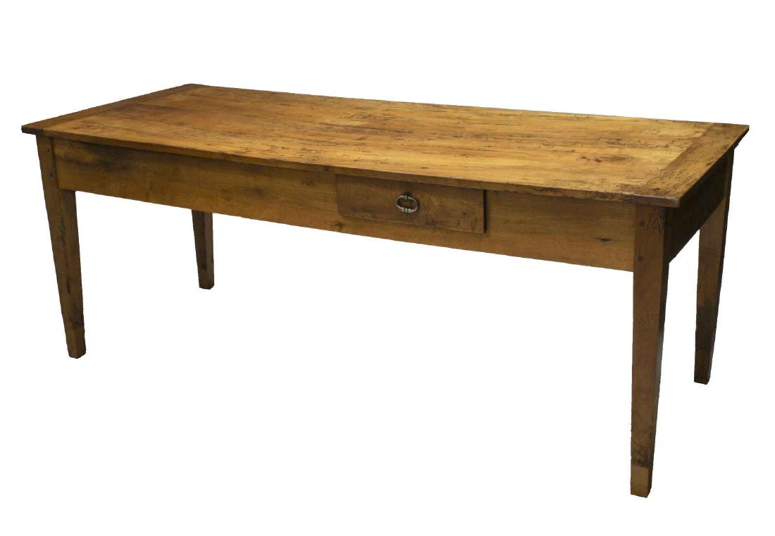 FRENCH WALNUT FARMHOUSE TABLE, 19THC. (1 of 2)