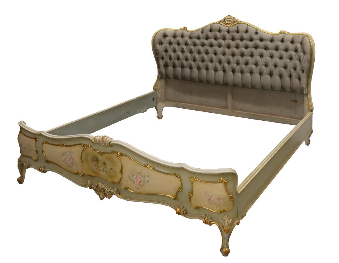 VENETIAN LOUIS XV STYLE GILTWOOD PAINTED BED (1 of 1)
