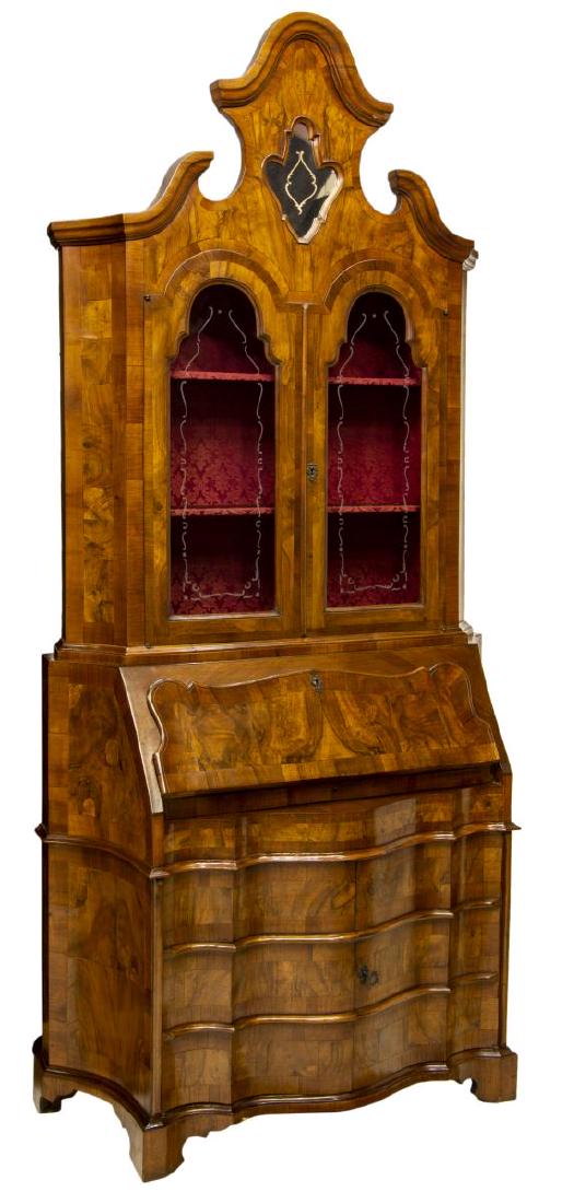 VENETIAN PATCHWORK ETCHED SECRETARY BOOKCASE (1 of 4)