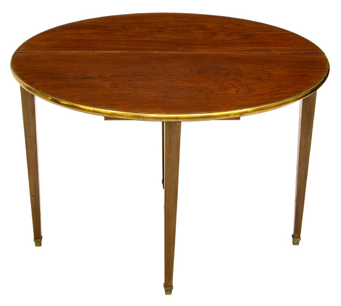 FRENCH MAHOGANY & BRASS DEMILUNE TABLE (1 of 4)