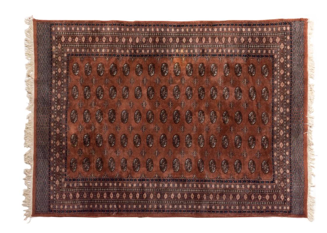 HAND TIED PAKISTANI BUKHARA RUG, 8'6" X 5'11" (1 of 2)