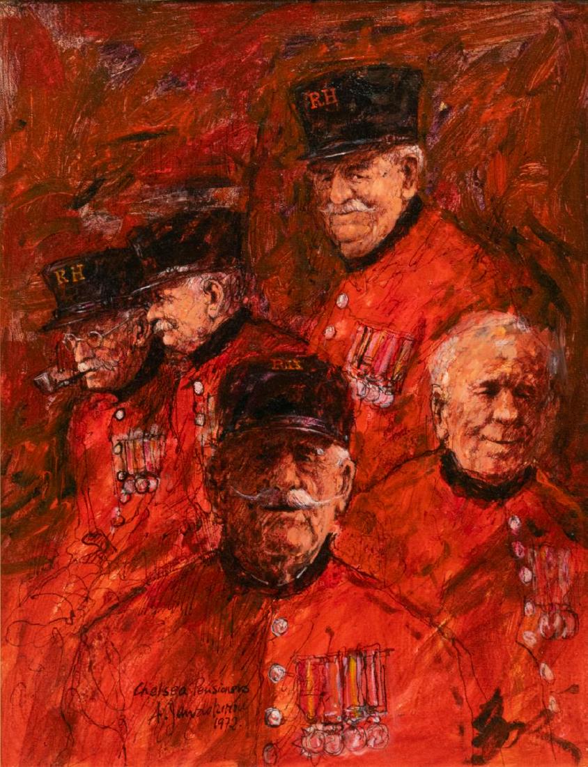 ALEX JAWDOKIMOV (B. 1937) CHELSEA PENSIONERS, OIL (1 of 5)